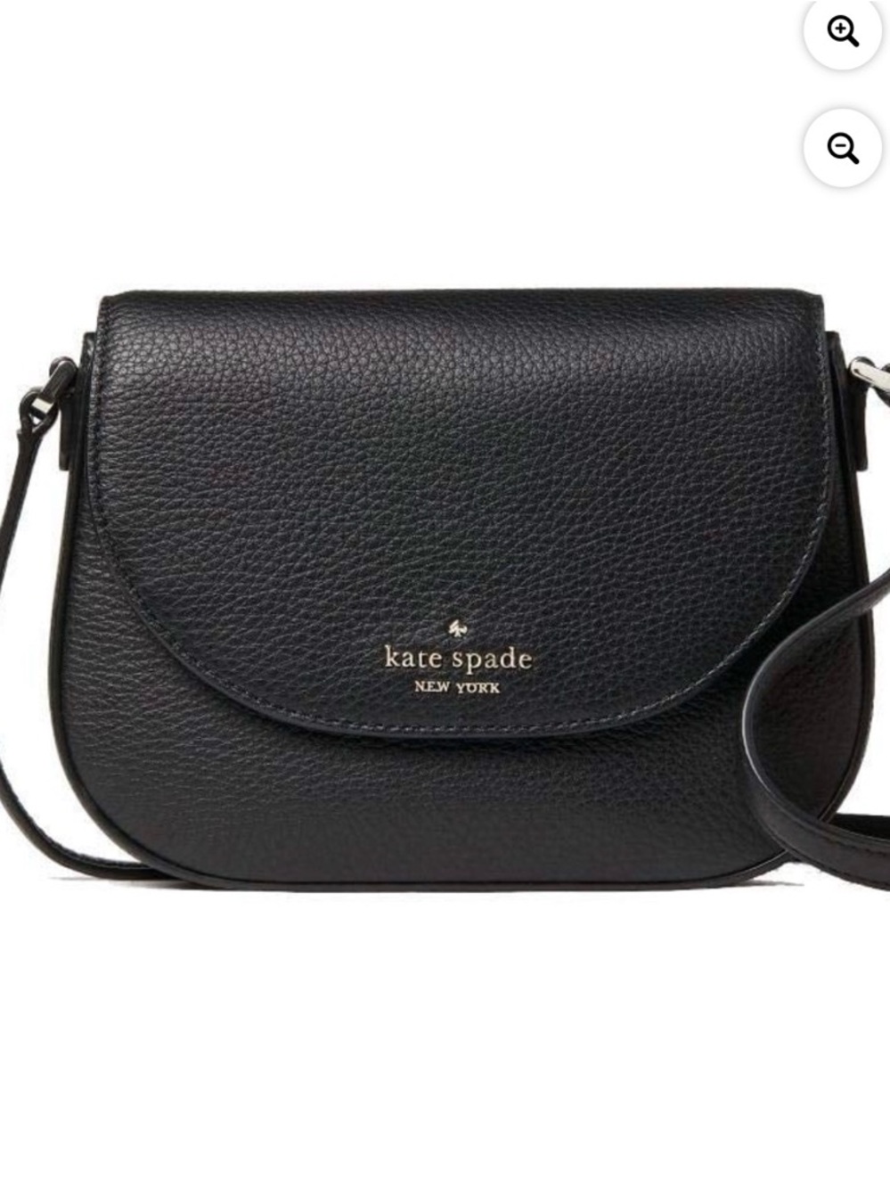 Kate Spade Leila Mini Flap Pebbled leather Black Crossbody Like New Condition